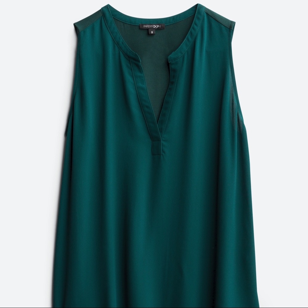 Dark Green Mixed Material Blouse